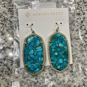 Kendra Scott Danielle Earrings in turquoise, bronze and gold metal